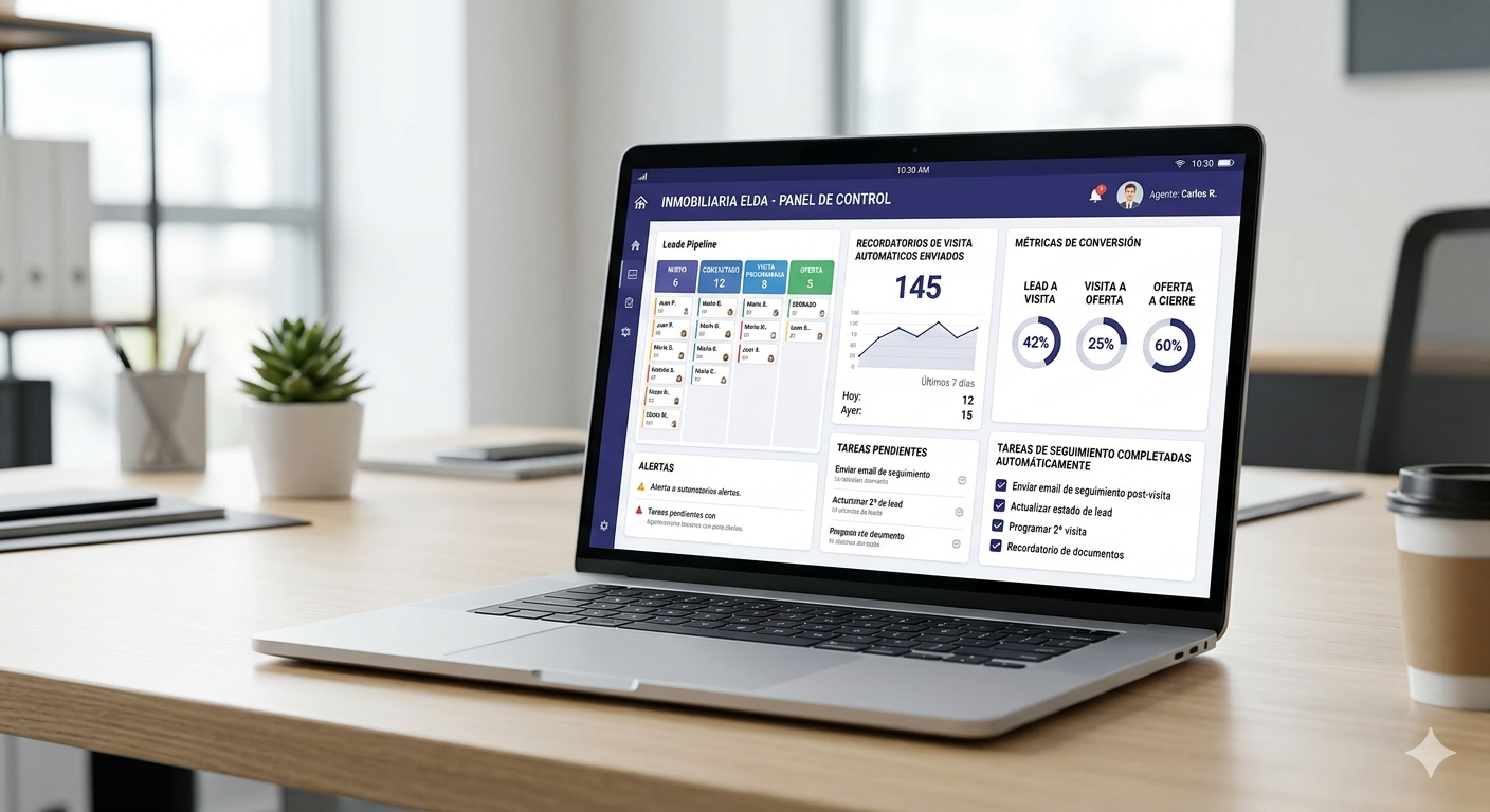 Comparativa gestión manual de leads vs automatización en agencia inmobiliaria