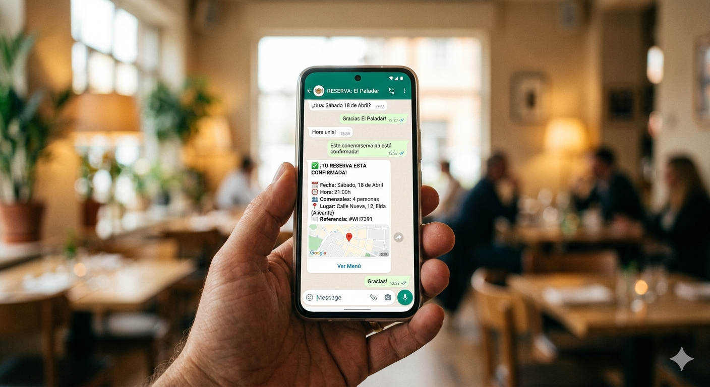 Panel de control sistema reservas directo restaurante