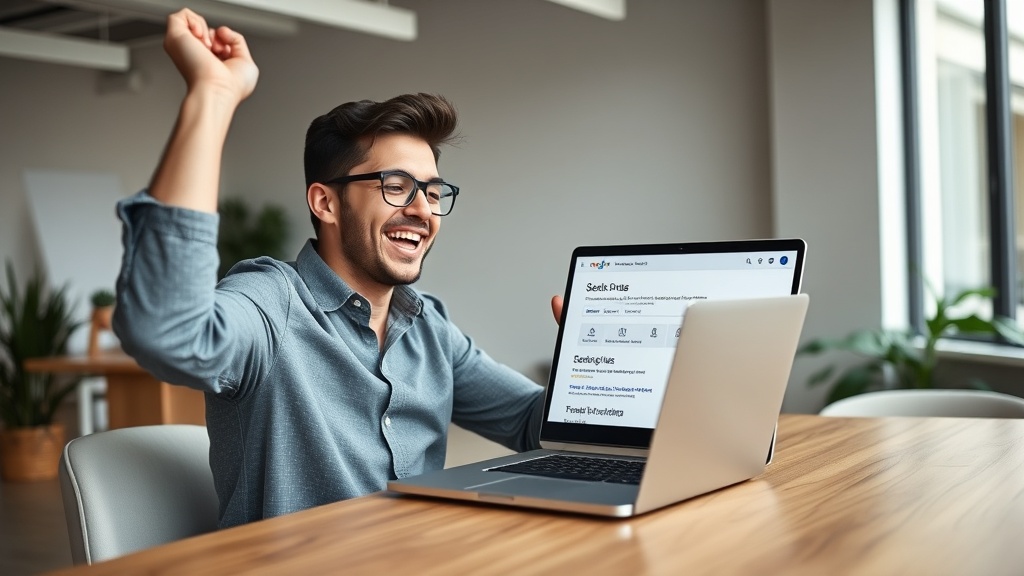 Negocio local celebrando resultados de SEO a largo plazo en España