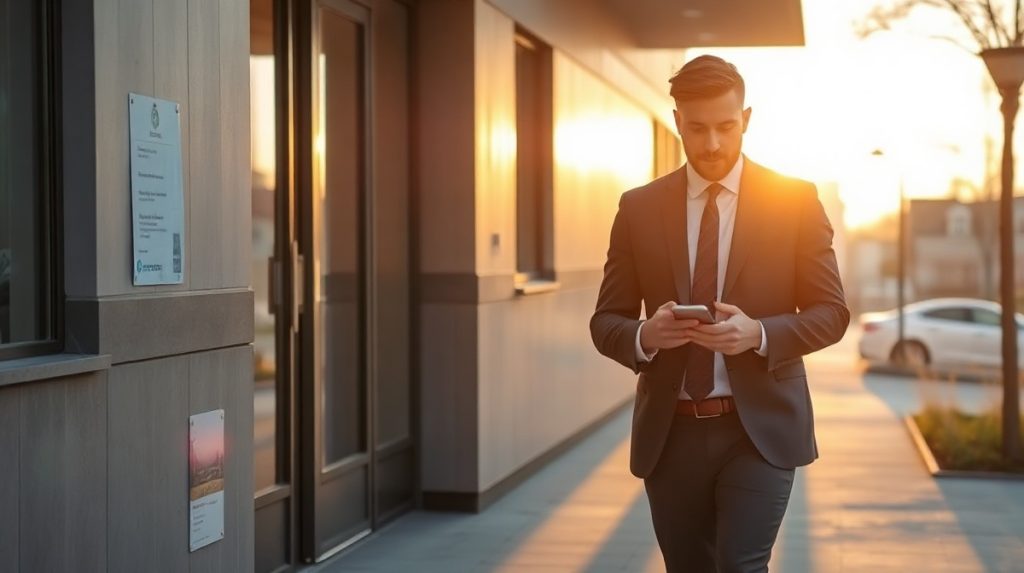 Agente inmobiliario revisando consultas acumuladas fuera de horario