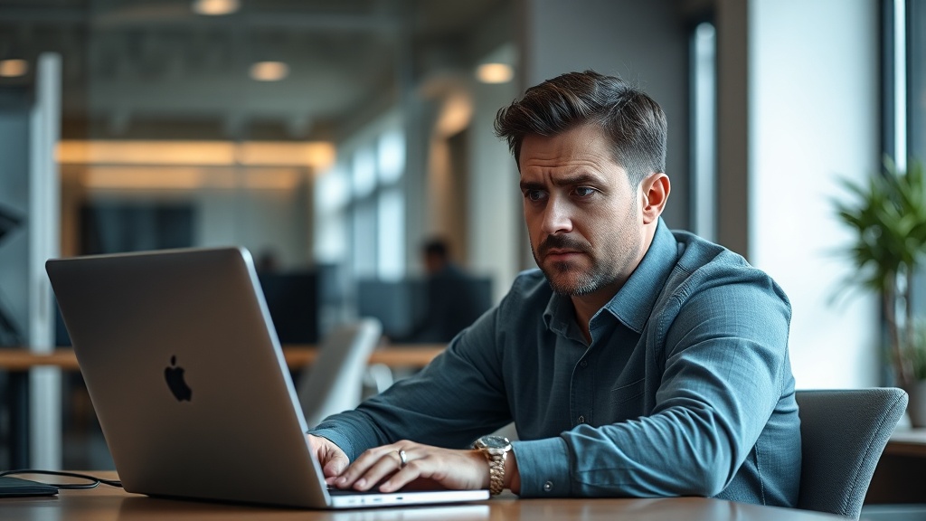 Empresario evaluando chatbot con IA para su negocio